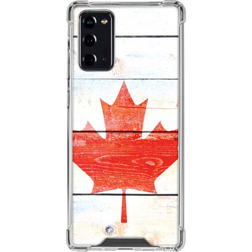 Canada Flag Light Wood Galaxy Note20 5G Clear Case